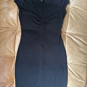 Bodycon Black V-Neck Dress